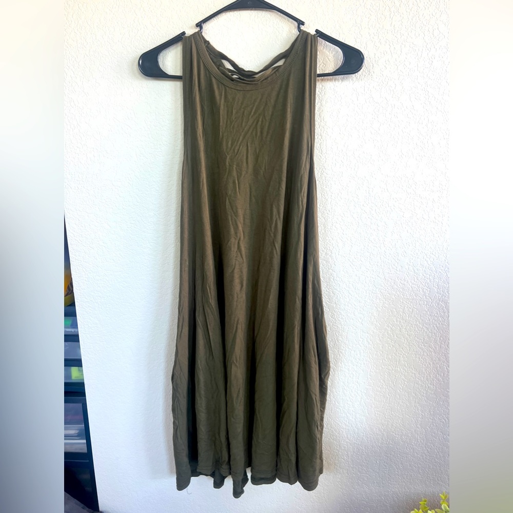 Green casual midi t-shirt dress